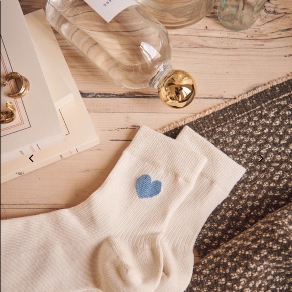 Sezane Accessories - Sezane Organic Heart Sock. Vintage Blue
